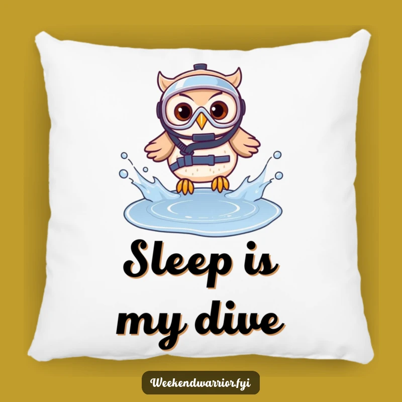 Funny Diving Owl Pillow: Cozy Comfort for Brave Souls