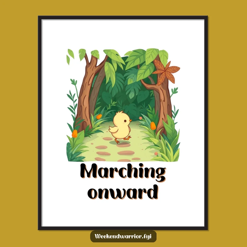 Funny Chick Jungle Digital Art: Tiny Boots Print, Instant Gift