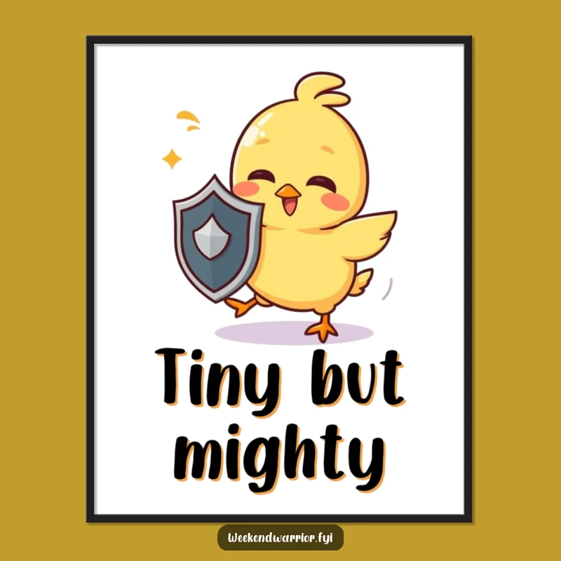 Funny Chick Warrior Digital Art - Decorate with Playful Bravery!