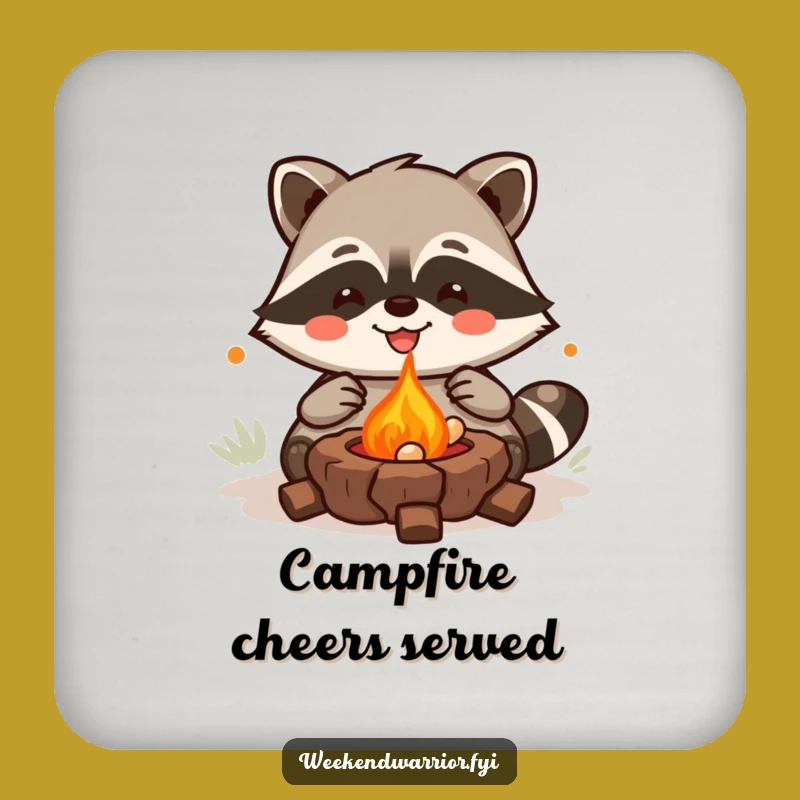 Funny Kawaii Raccoon Coaster - Grilling Chef Adds Humorous Culinary Flair