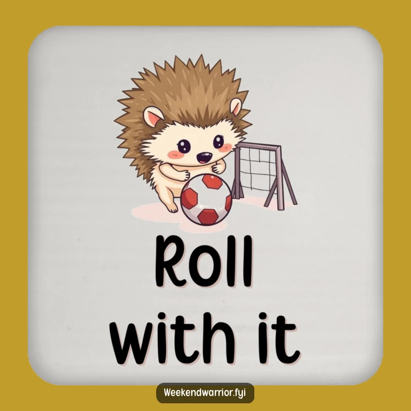 Funny Hedgehog Goal Coaster: Protect Surfaces with Determined Critter Style, a Funny Gift