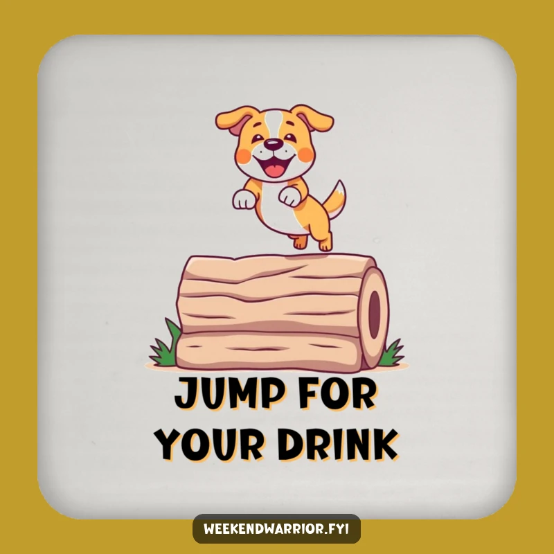 Funny Dog Coaster: Happy Jumper Protects Your Surfaces!