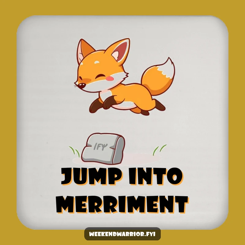 Funny Cheerful Fox Coasters: Protect Surfaces with Playful Flair!