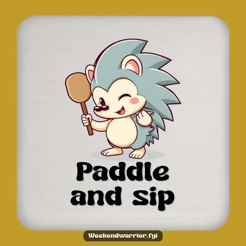 Funny Hedgehog Paddle Coaster: Protect Surfaces with Woodland Humor