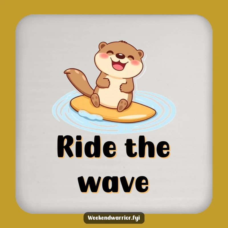 Funny Otter Paddleboard Coaster: Happy Water Goer Table Gift