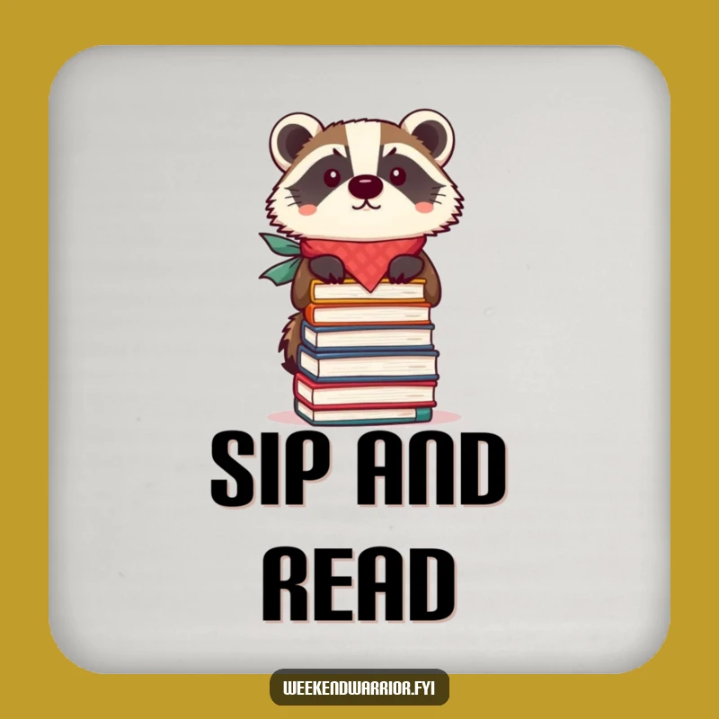 Funny Focused Badger Coaster: Protect Surfaces with Style