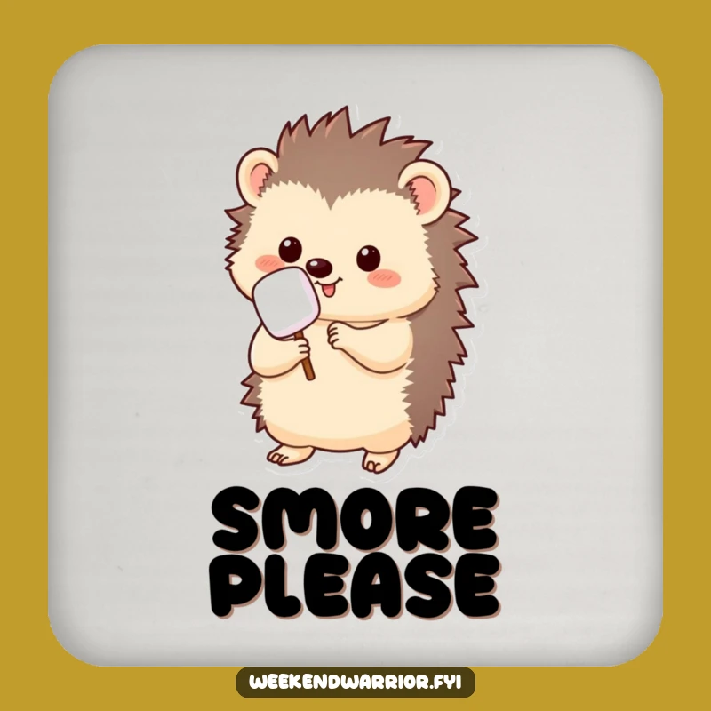 Funny Kawaii Hedgehog Drink Coaster: Protect Surfaces with Marshmallow Fun