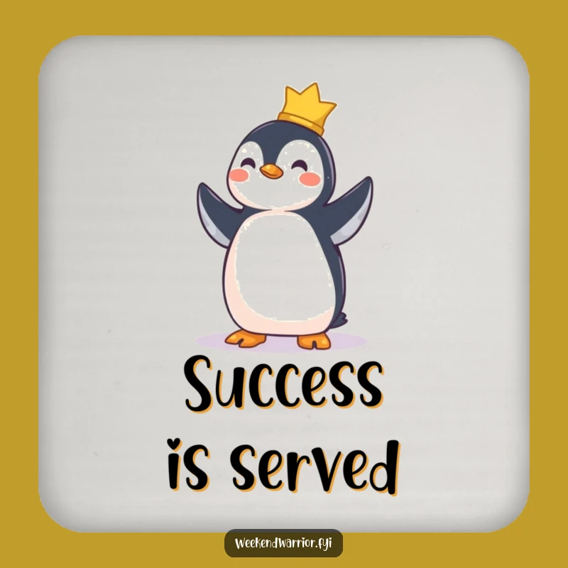 Funny Penguin Victory Coaster - Hilarious Achievement Decor Gift