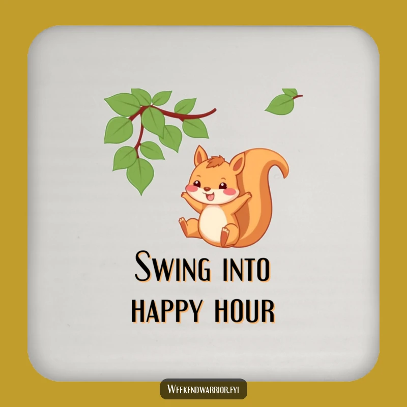 Funny Squirrel Vine Coaster: Playful Swinger's Protector, Unique Gift