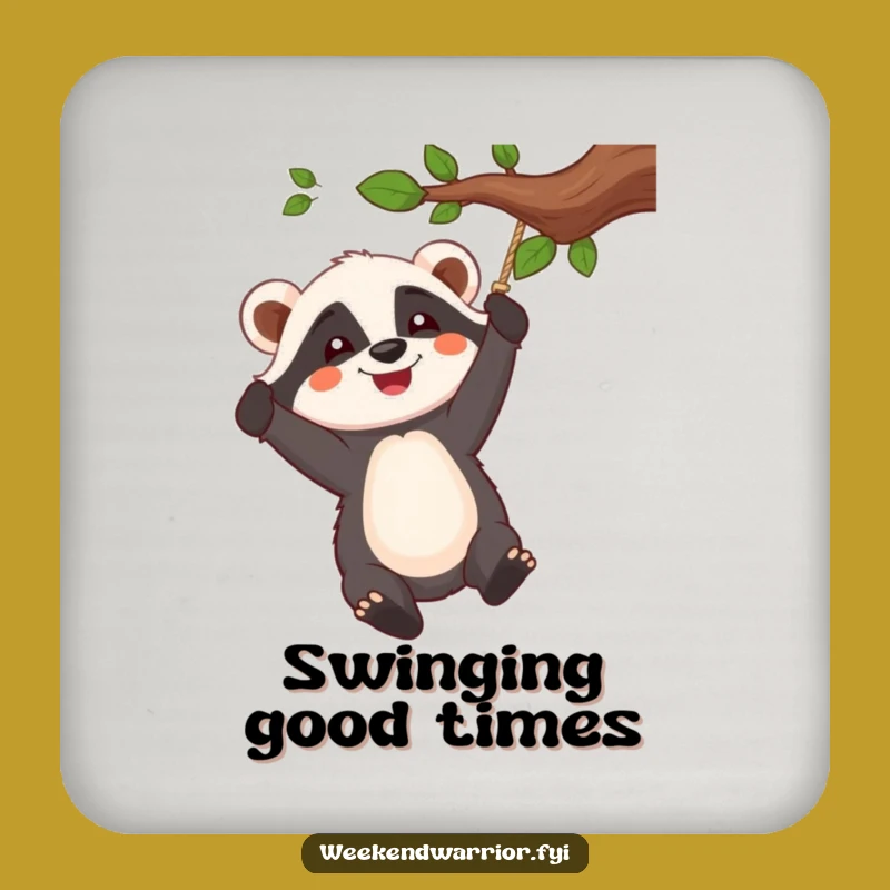 Funny Badger Swinger Coasters: Protect Surfaces with Joyful Swing Style