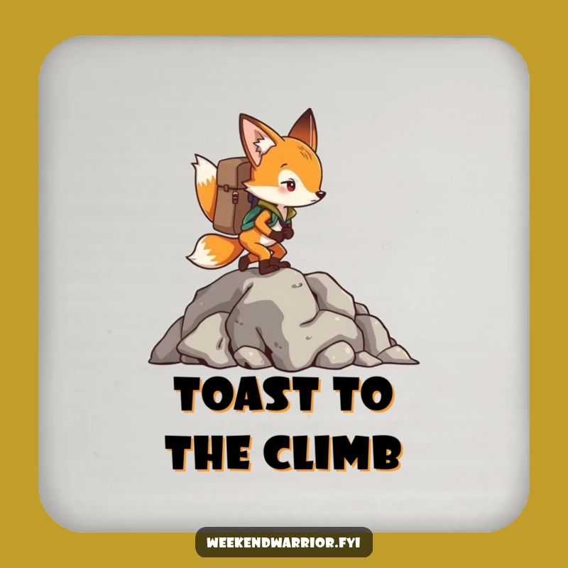 Funny Fox Climbing Coaster: Determined Adventurer Protector, Unique Gift