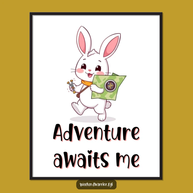 Funny Rabbit Explorer Poster - Decorate with Adventure Maps!