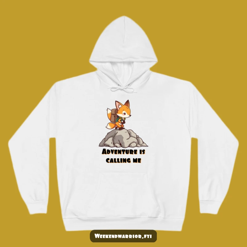 Funny Fox Climbing Hoodie: Determined Adventurer Backpacking Sweatshirt, Cozy Gift