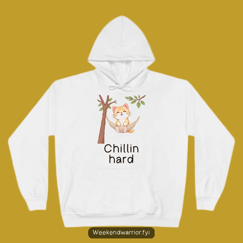 Funny Kawaii Cat Hammock Hoodie: Cozy Feline Sweatshirt, Ideal Cat Gift
