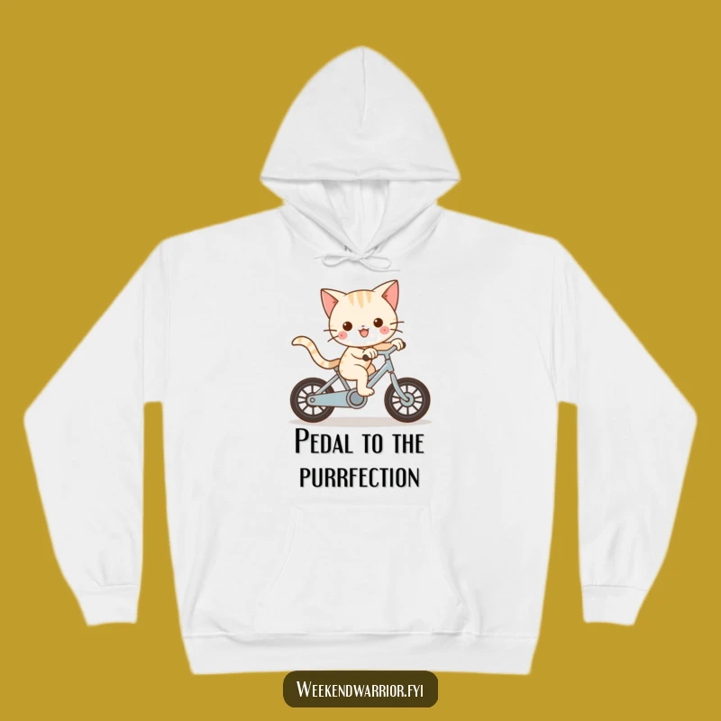 Cozy Funny Kawaii Cat Hoodie - Playful Rider Humor Gift for Breezy Days