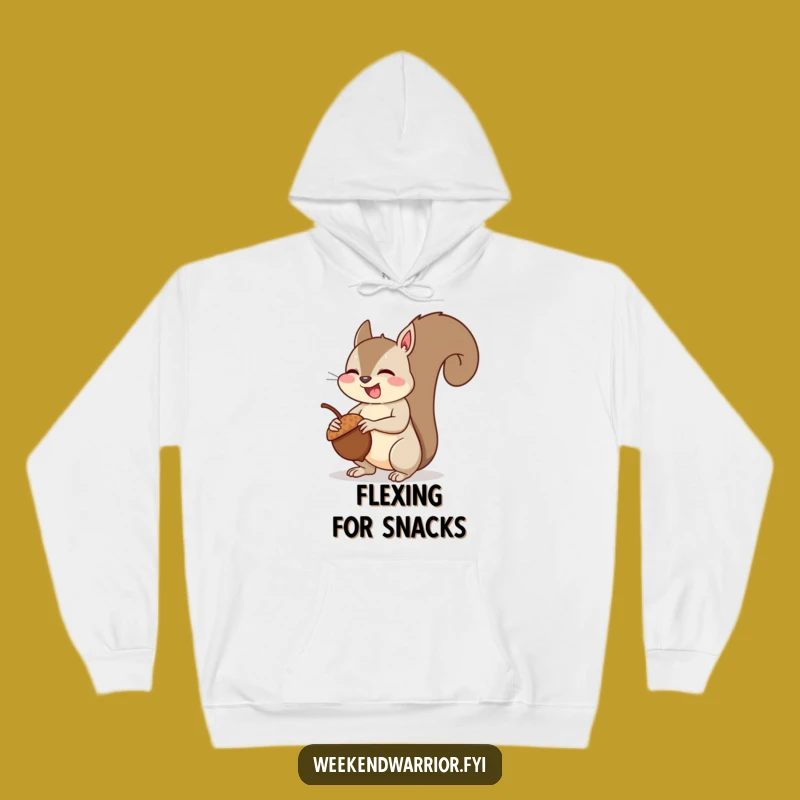 Cozy Funny Squirrel Muscle Hoodie: Giggling Squirrel Power Sweatshirt, Gift