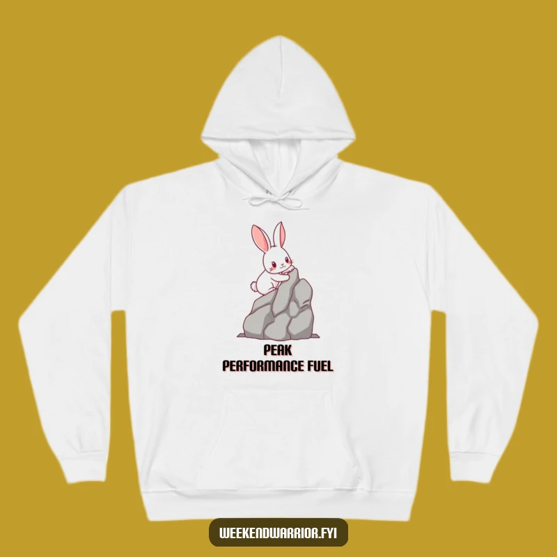 Funny Kawaii Rabbit Hoodie - Cozy Rock Climbing Determined Climber Sweatshirt