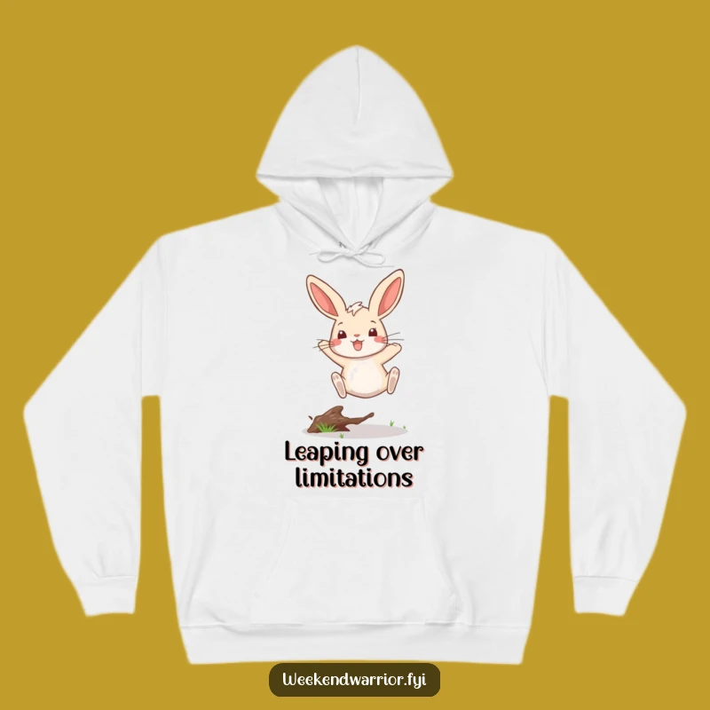 Funny Rabbit Leap Hoodie A Cozy Victorious Bunny Humor Gift
