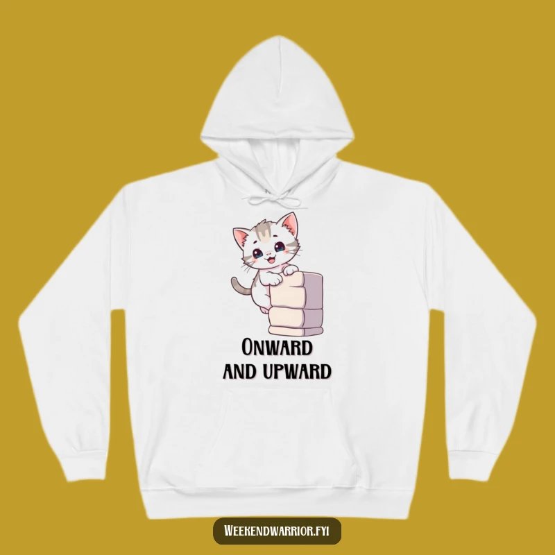 Funny Kitten Climber Hoodie: Cozy Up with This Adorable Cat Art, a Perfect Funny Gift