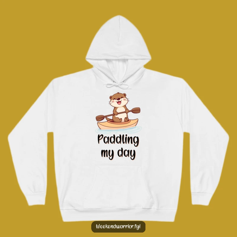 Cozy Funny Otter Kayak Hoodie: Warm & Whimsical Sweatshirt, Perfect Funny Gift for Chilly Adventures