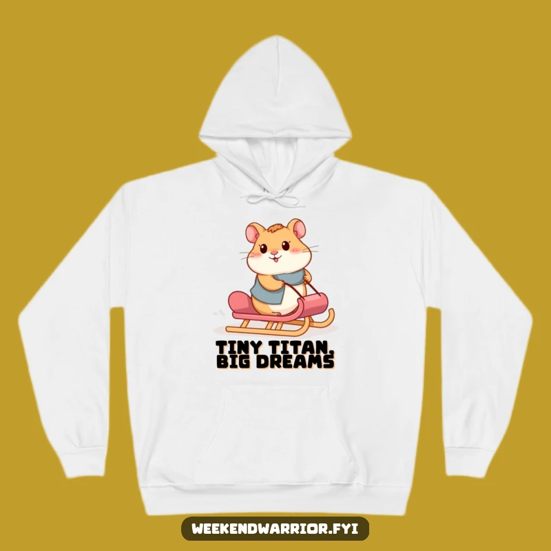 Funny Hamster Sled Hoodie: Cozy Motivational Sweatshirt for Everyday Triumphs