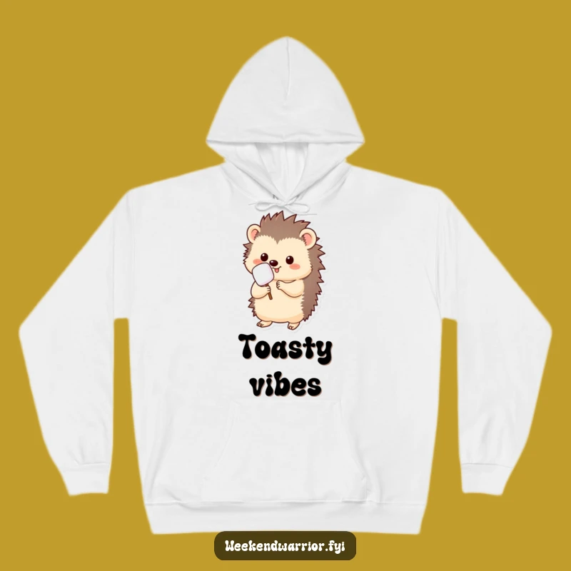 Funny Kawaii Hedgehog Hoodie: Cozy Marshmallow Roasting Sweatshirt, Great Gift
