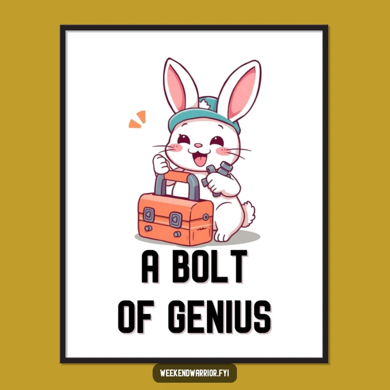 Funny Free Printable Wall Art: Rabbit Mechanic DIY Downloadable Decor for Laughs