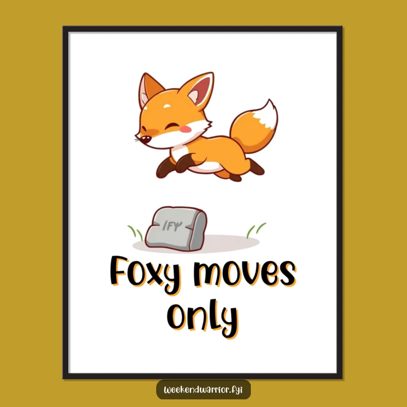 Free Printable Wall Art: Cheerful Fox's Leap, Dynamic Downloadable Decor