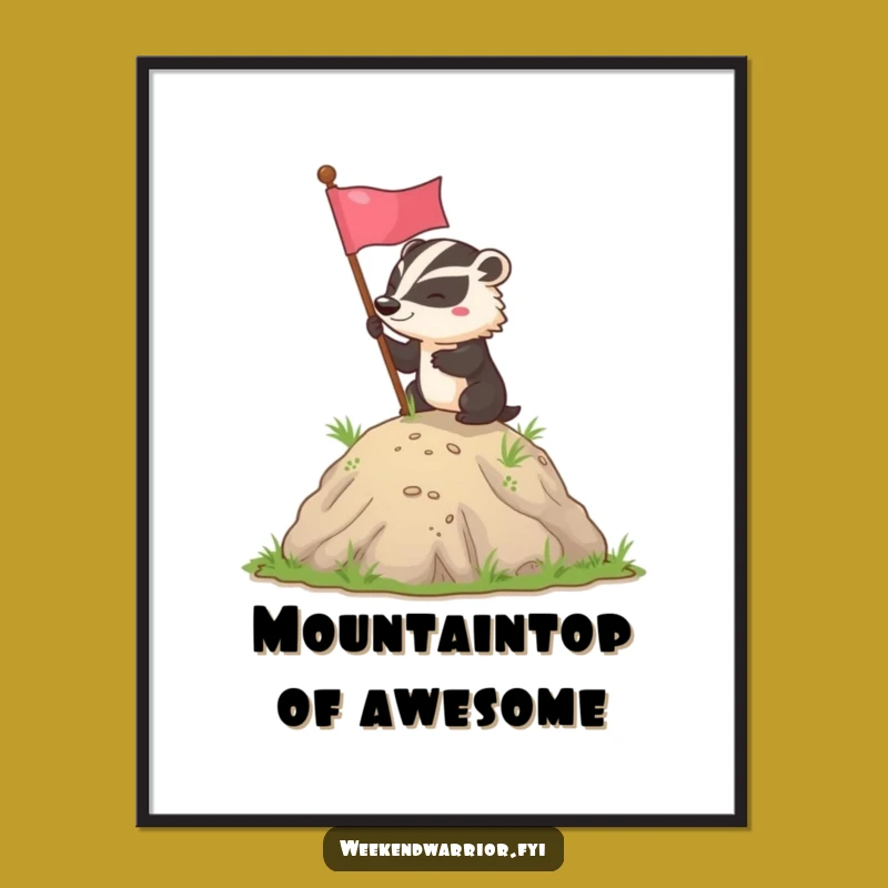 Funny Free Printable Wall Art: Badger Flag Triumph - Hilarious Downloadable Decor!