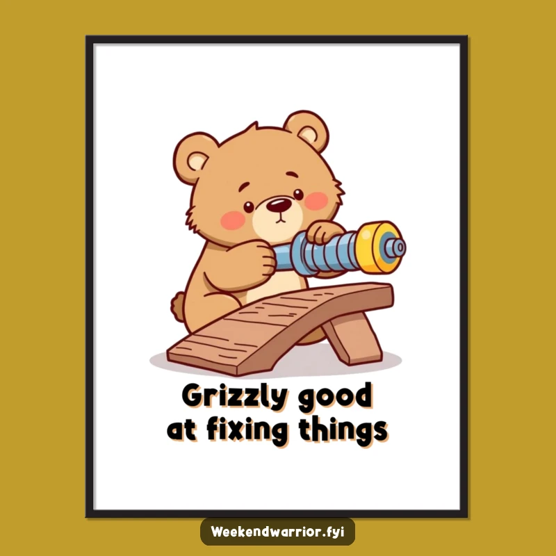 Free Printable Wall Art: Determined Bear's Workshop, Inspiring Downloadable Decor