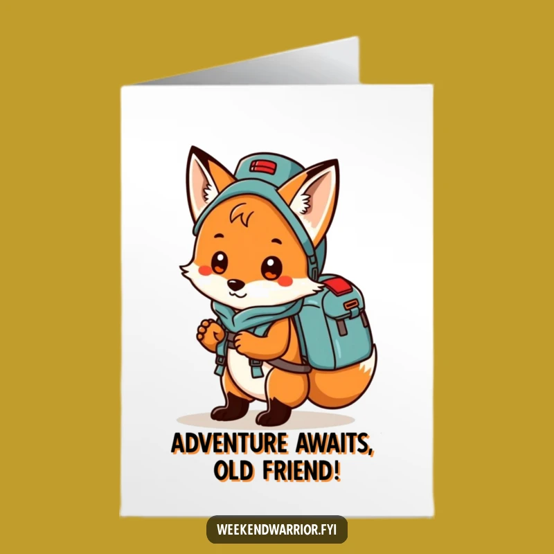 Free Printable Fox Birthday Card Funny Downloadable Gift for Campers Adventure Lover
