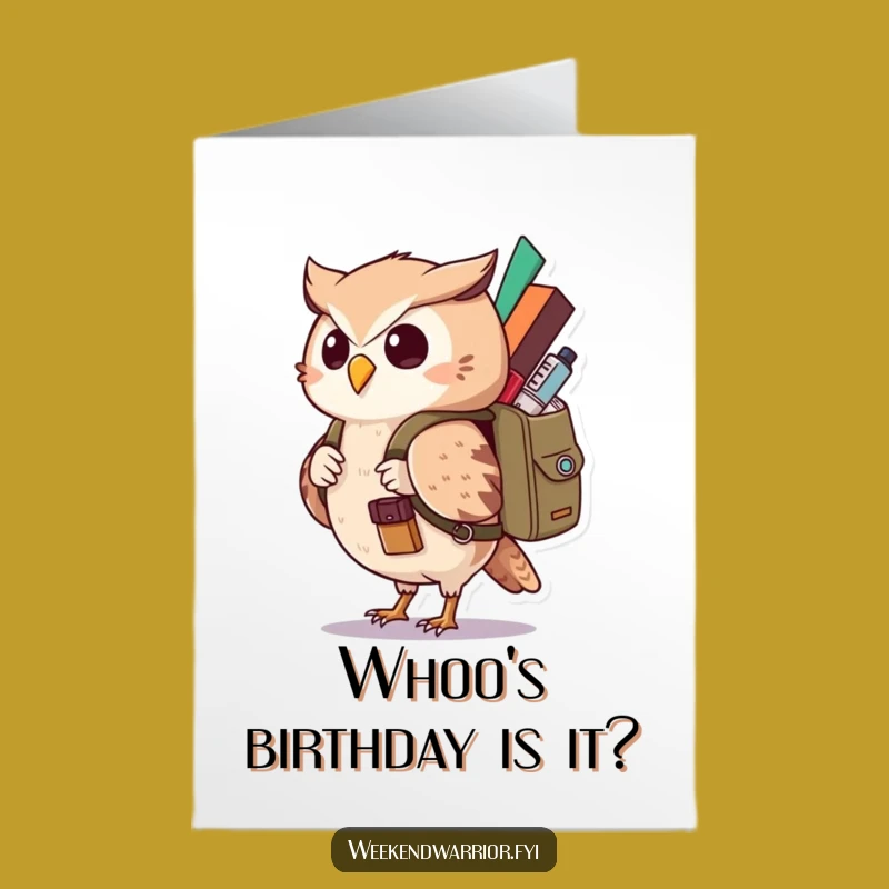 Curious Owl Birthday Card: Free Printable Adventure Downloadable Gift