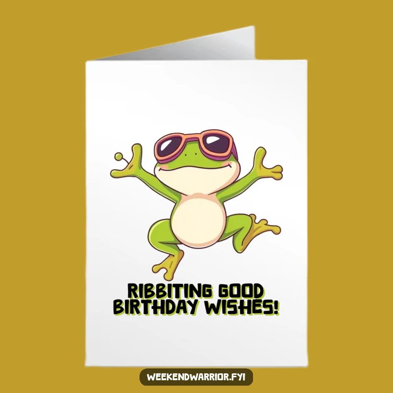 Free Printable Birthday Card: Funny Frog Jump Perfection, Perfect Downloadable Gift