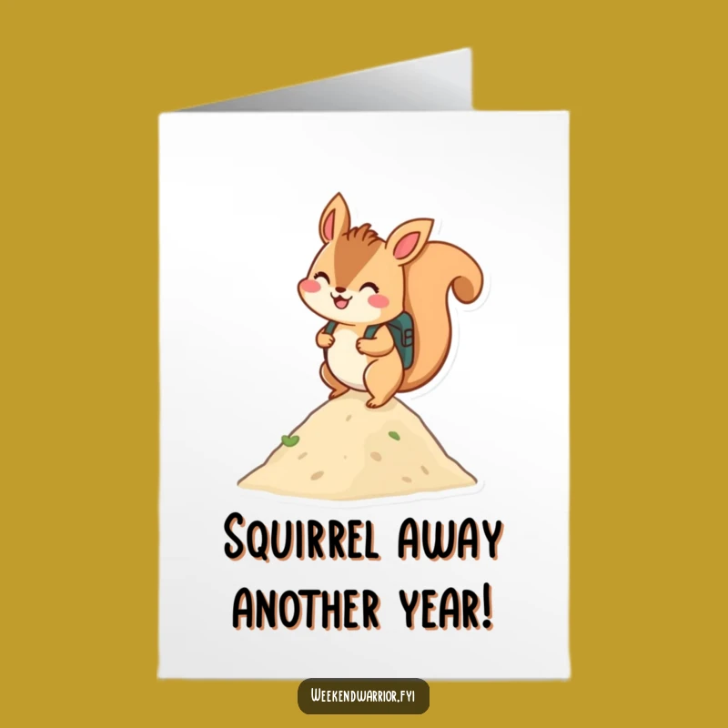 Free Printable Funny Birthday Card: Squirrel Climber DIY Downloadable Gift for Adventurers