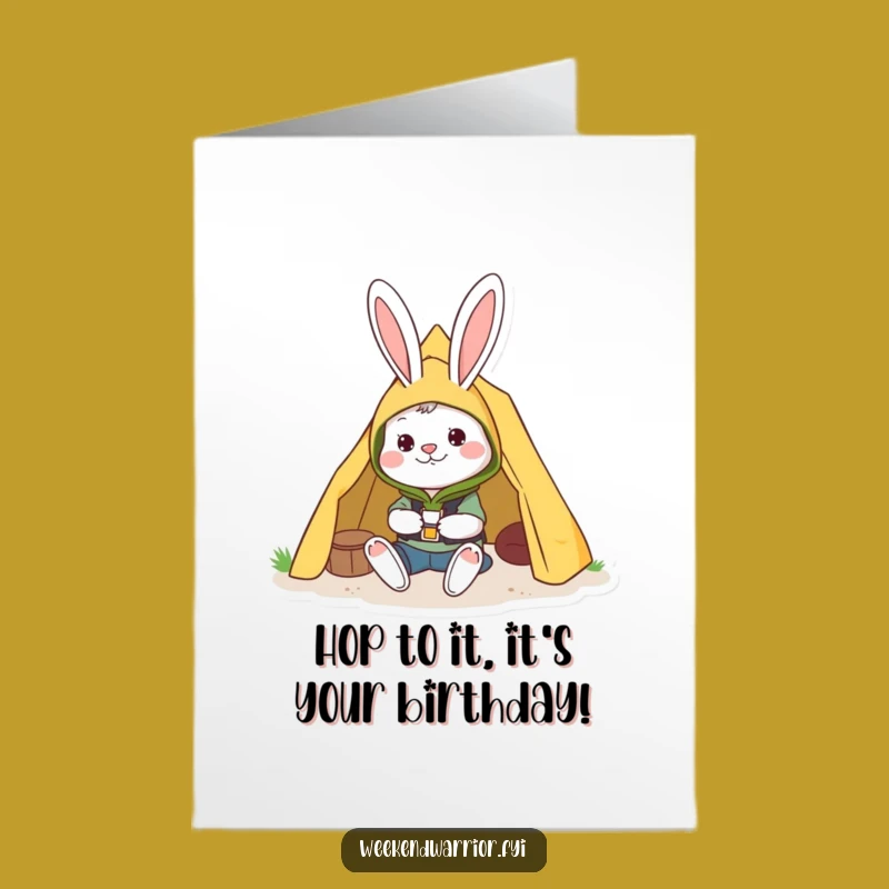 Funny Free Printable Birthday Card: Rabbit Campsite Fun!