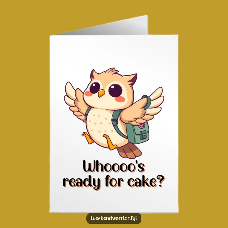 Free Printable Birthday Card: Owl Adventure Funny Downloadable Gift for Explorer