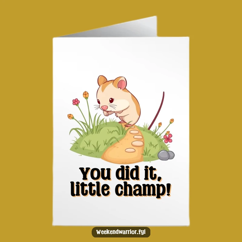 Free Printable Congrats Card: Amusing Hamster's Journey Funny Downloadable Gift