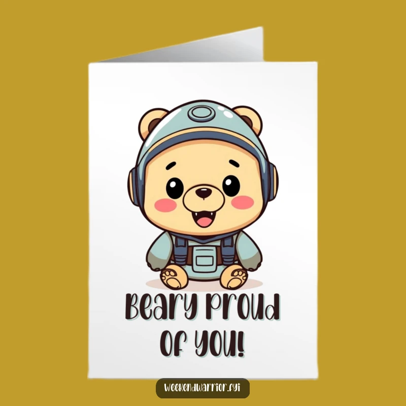 Free Printable Congrats Card: Bear's Adventure Begins, Downloadable Gift