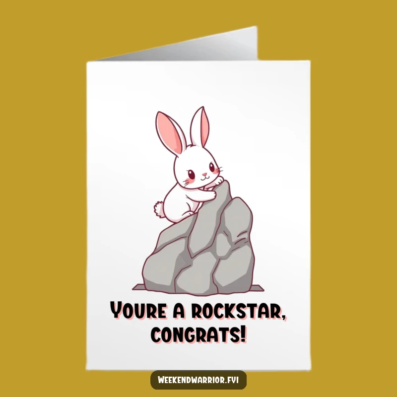Free Printable Congrats Card: Climbing Rabbit Art, Perfect DIY Gift for Reaching Goals