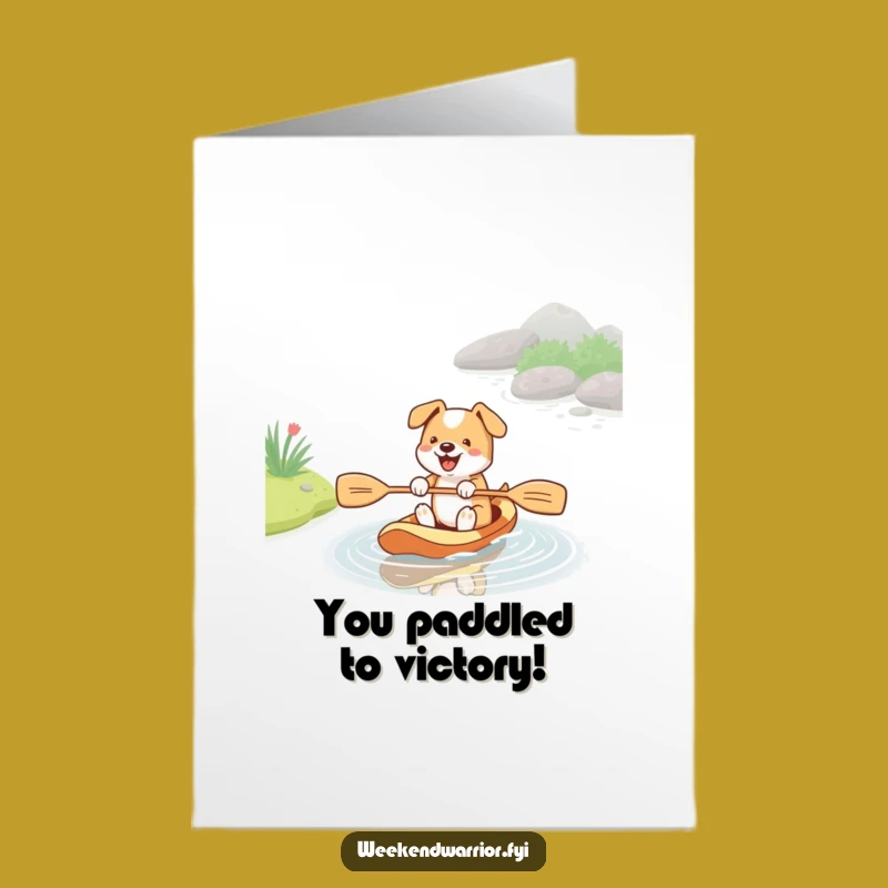 Free Printable Congrats Card: Dog Paddling Achievement Funny Downloadable