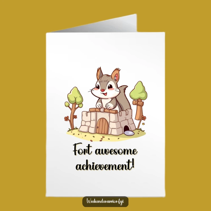 Free Printable Congrats Card: Squirrel Builder - Downloadable DIY Achievement