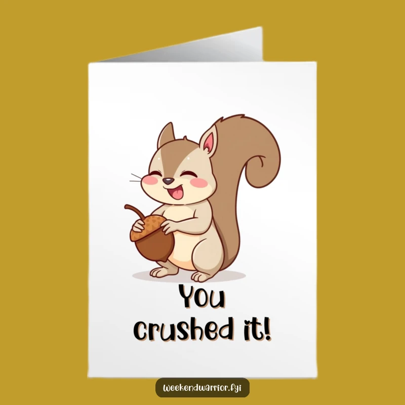 Free Printable Congrats Card: Squirrel Flex - Funny Downloadable Triumph!