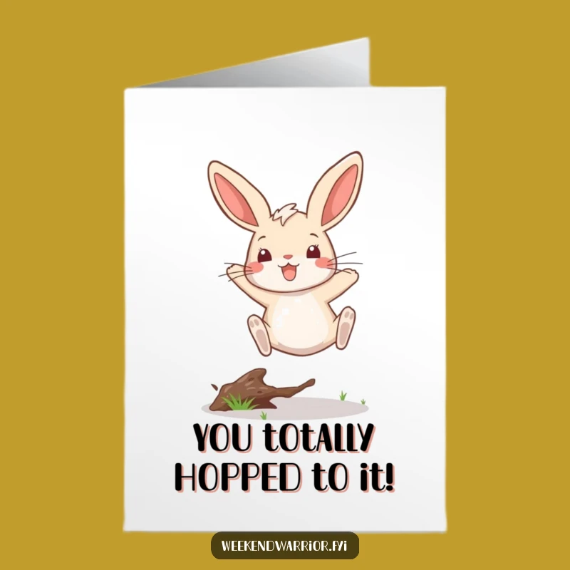 Free Printable Congrats Card: Victory Rabbit Funny Downloadable Gift