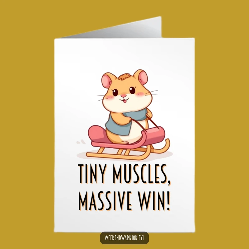 Free Printable Congrats Card: Hamster Sledding Funny Downloadable Success Gift