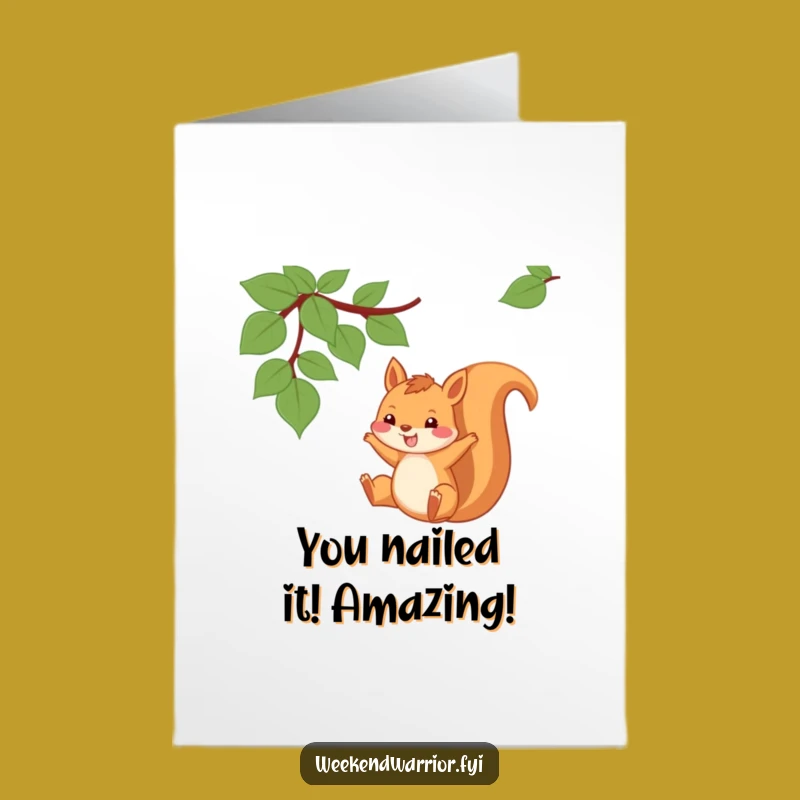 Free Printable Congrats Card: Swinging Squirrel, Victory Swing Downloadable!