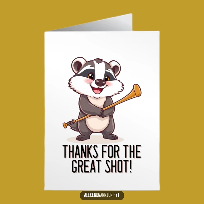 Free Printable Thank You Card: Badger Golfer Thanks, Downloadable Gift