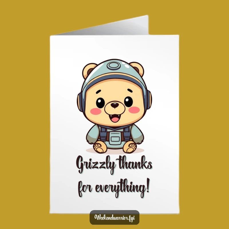 Free Printable Thank You Card: Bear's Adventure Thanks, Downloadable Gift