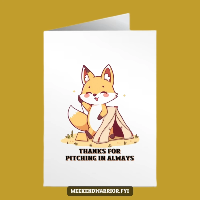 Free Printable Thank You Card: Cheerful Fox, Sweet Downloadable Gift!
