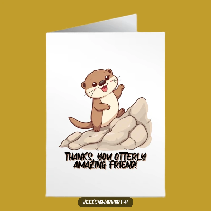 Free Printable Thank You Card: Grateful Otter Ascending, Humorous Downloadable Appreciation Gift