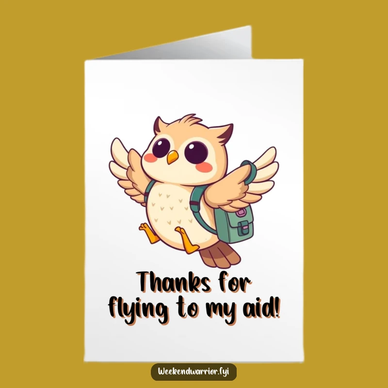Free Printable Thank You Card: Owl's Gratitude Funny Downloadable Gift